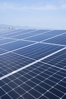 a large solar panel with a sky background
