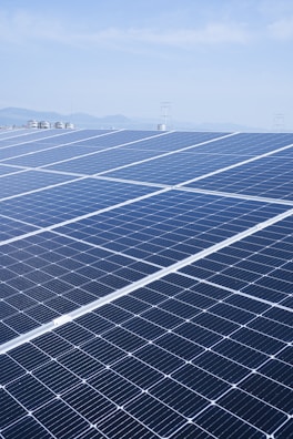 a large solar panel with a sky background