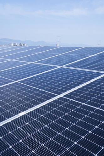 a large solar panel with a sky background