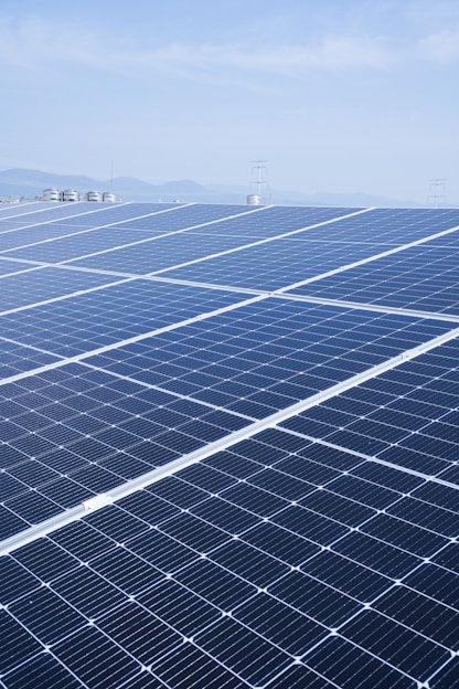 a large solar panel with a sky background