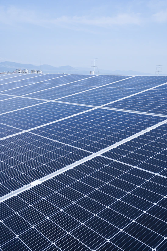a large solar panel with a sky background