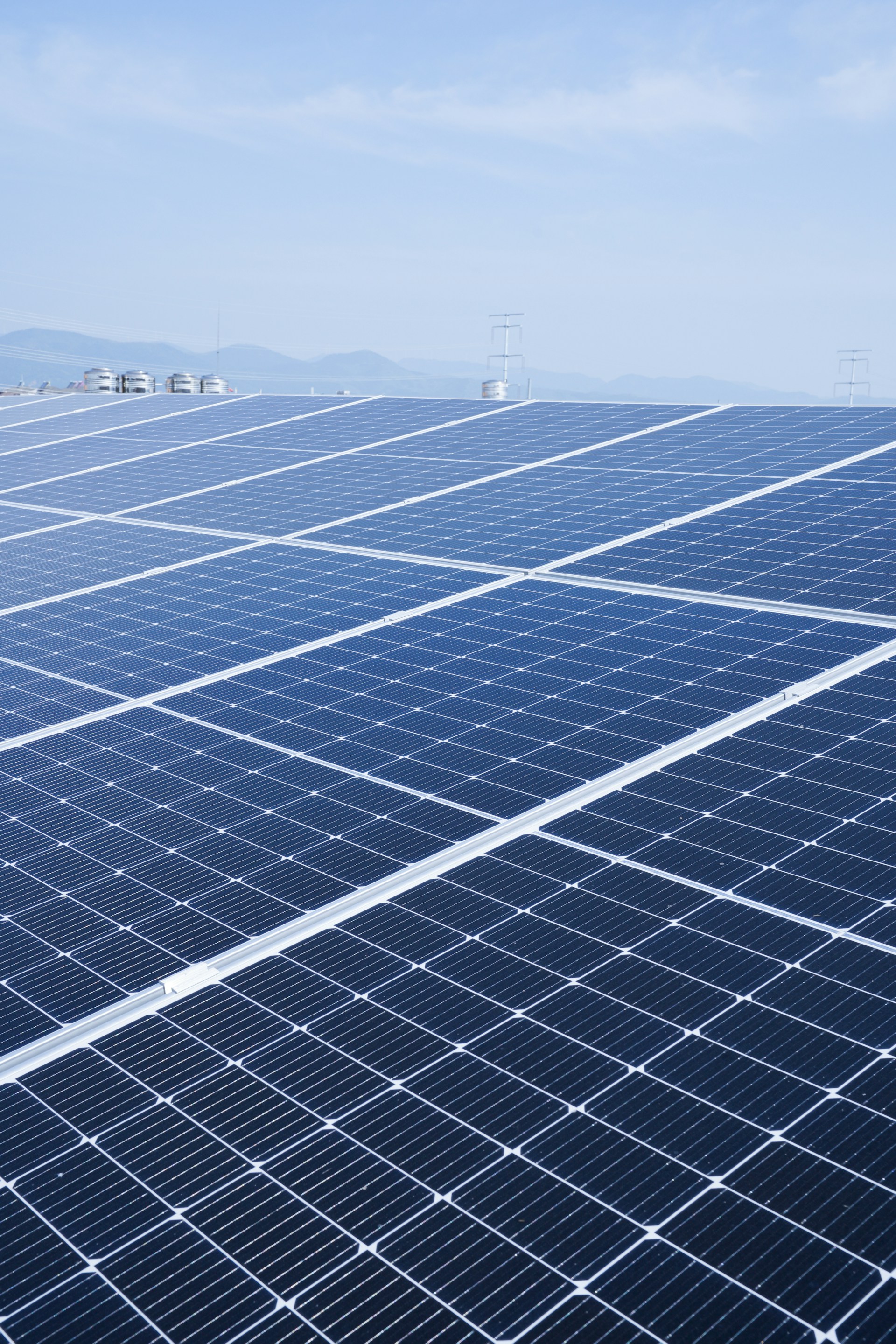 a large solar panel with a sky background