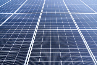 a close up of a solar panel on a building