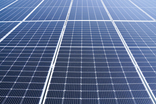 a close up of a solar panel on a building