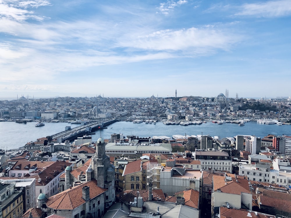 a view of a city from a high point of view