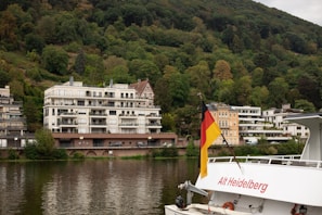 A scenic view of a German city where many Ausbildung programs take place, with modern buildings and greenery.