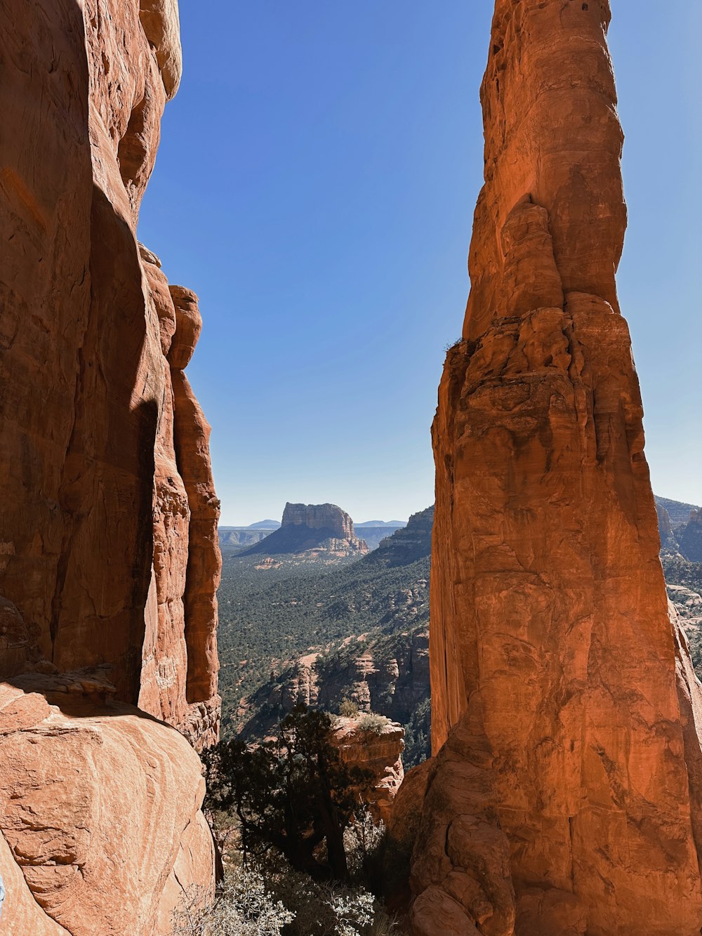 a view of a rocky landscape with a mountain in the background