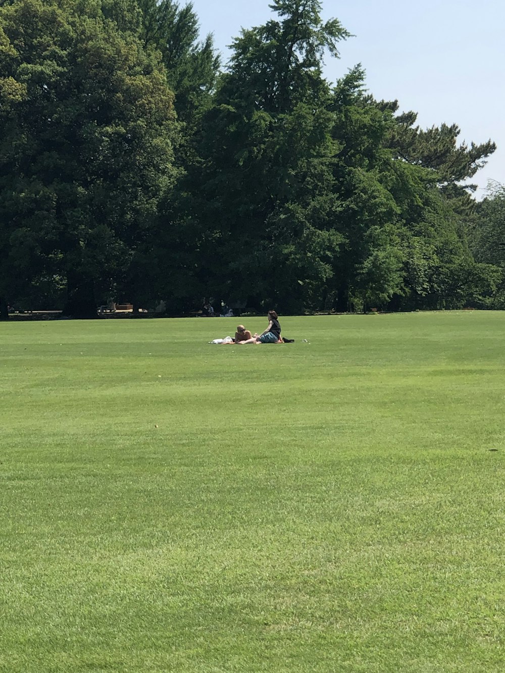 eine Person, die auf einem Feld auf dem Boden liegt