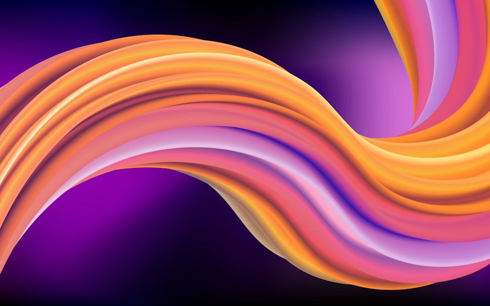 an abstract image of a wavy orange and pink design