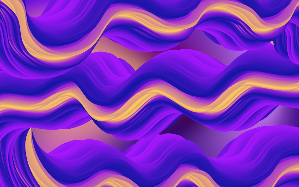 an abstract purple and yellow background with wavy lines