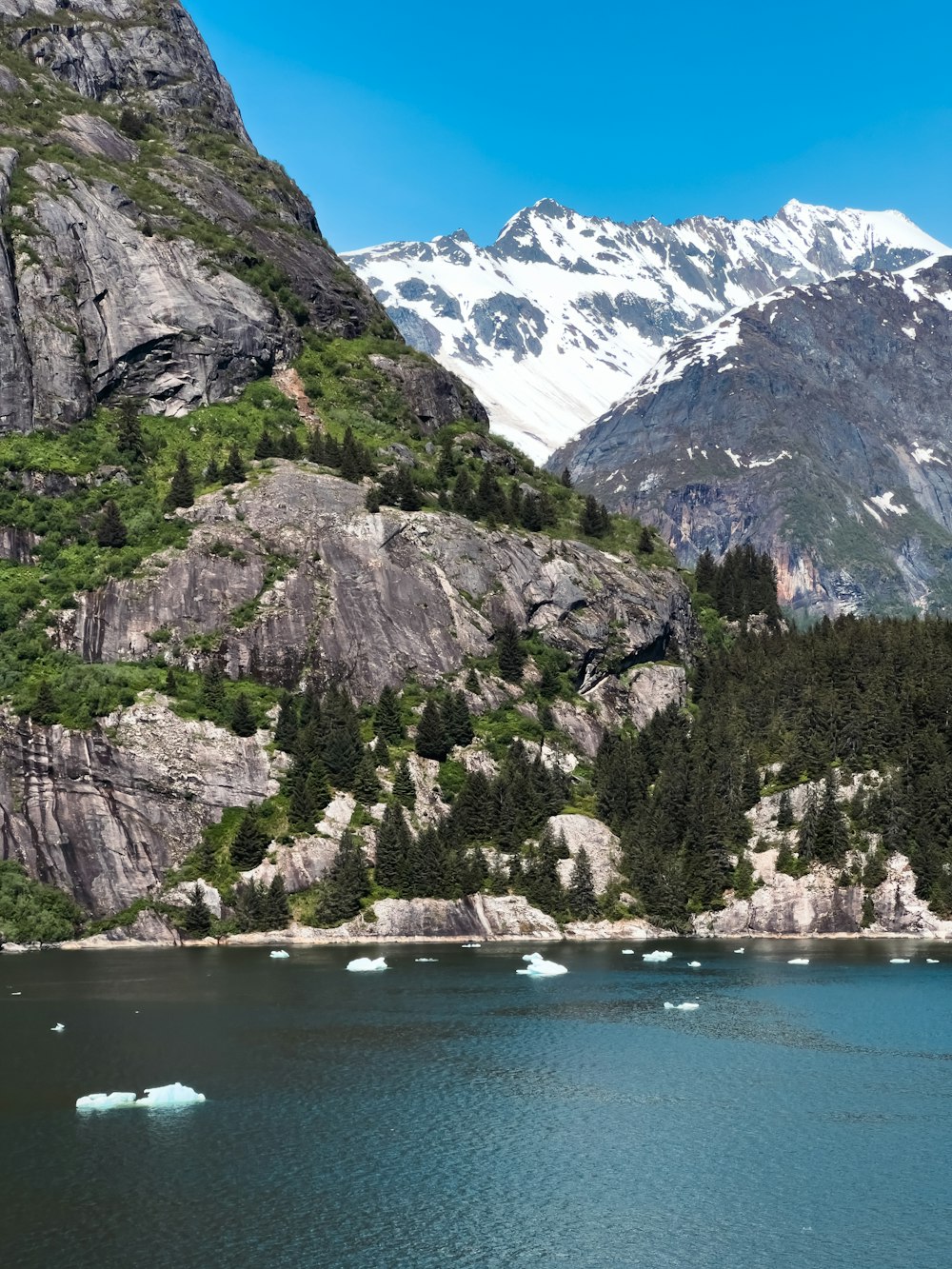 a large body of water surrounded by mountains