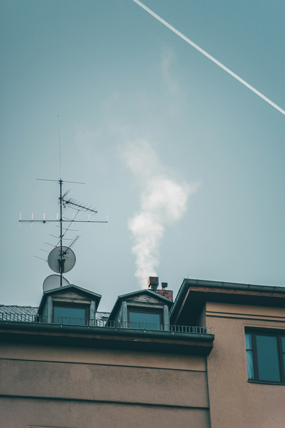 a building with a satellite dish on top of it