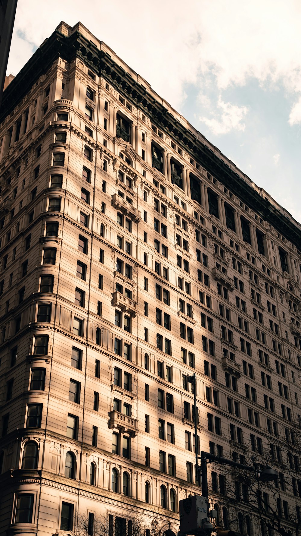 a very tall building with lots of windows