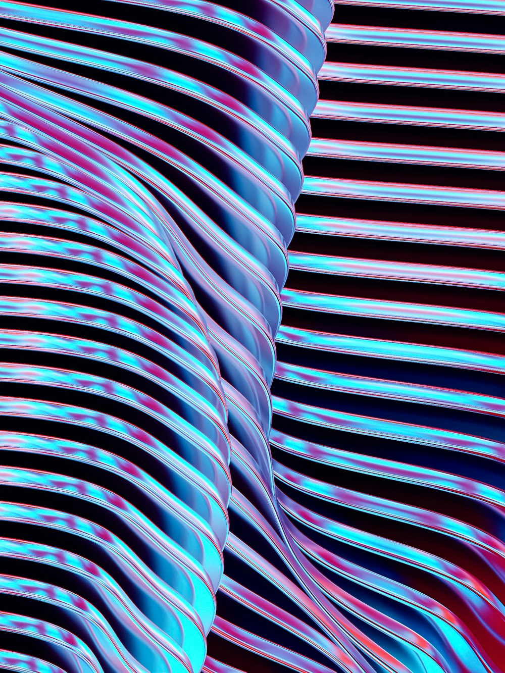 an abstract image of blue and pink lines