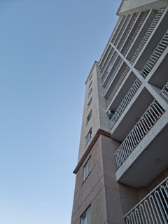 Exterior view of a renovated multi-story residential building