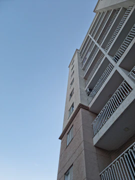 A property manager inspecting a residential building.