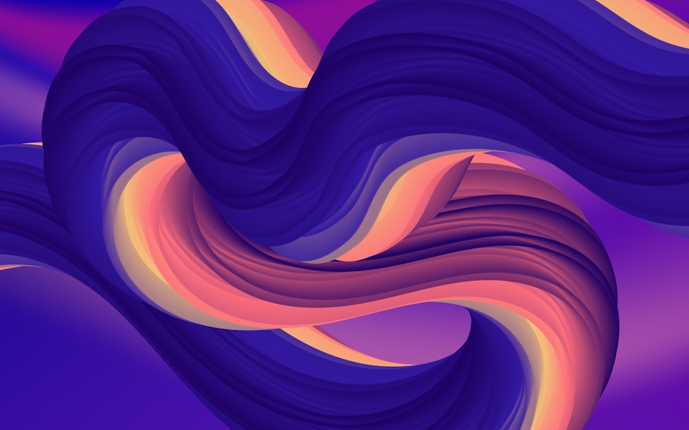 a purple and orange abstract background with wavy lines