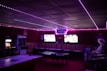 Stylish game room with vibrant lighting