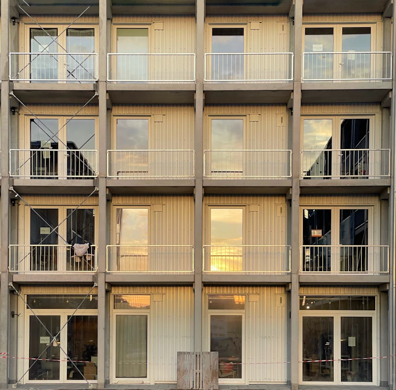 Residential building balconies