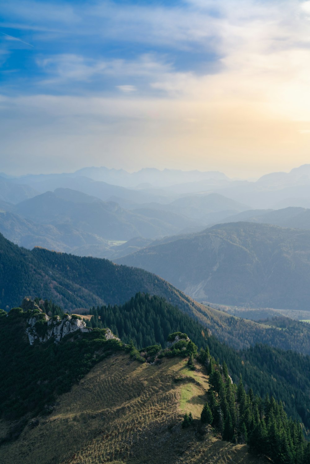 a view of the mountains from a high point of view