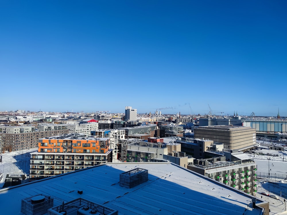 a view of a city from a rooftop