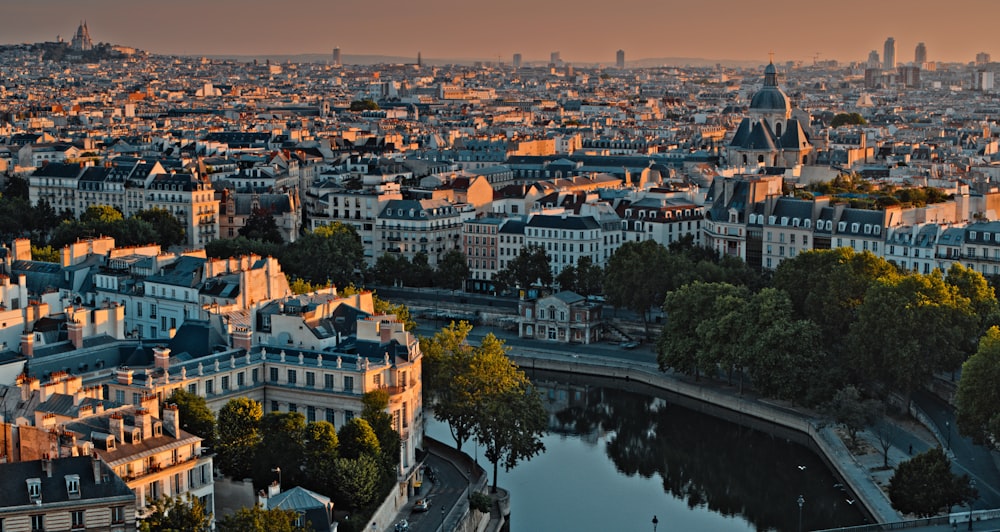 a view of the city of paris from the top of the eiffel tower