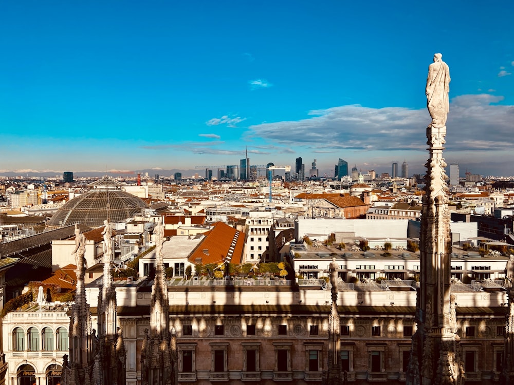 a view of a city from the top of a building