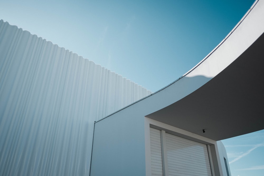 a close up of a building with a sky background