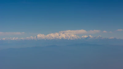 Panoramic view of the Andes mountain range under a clear sky.