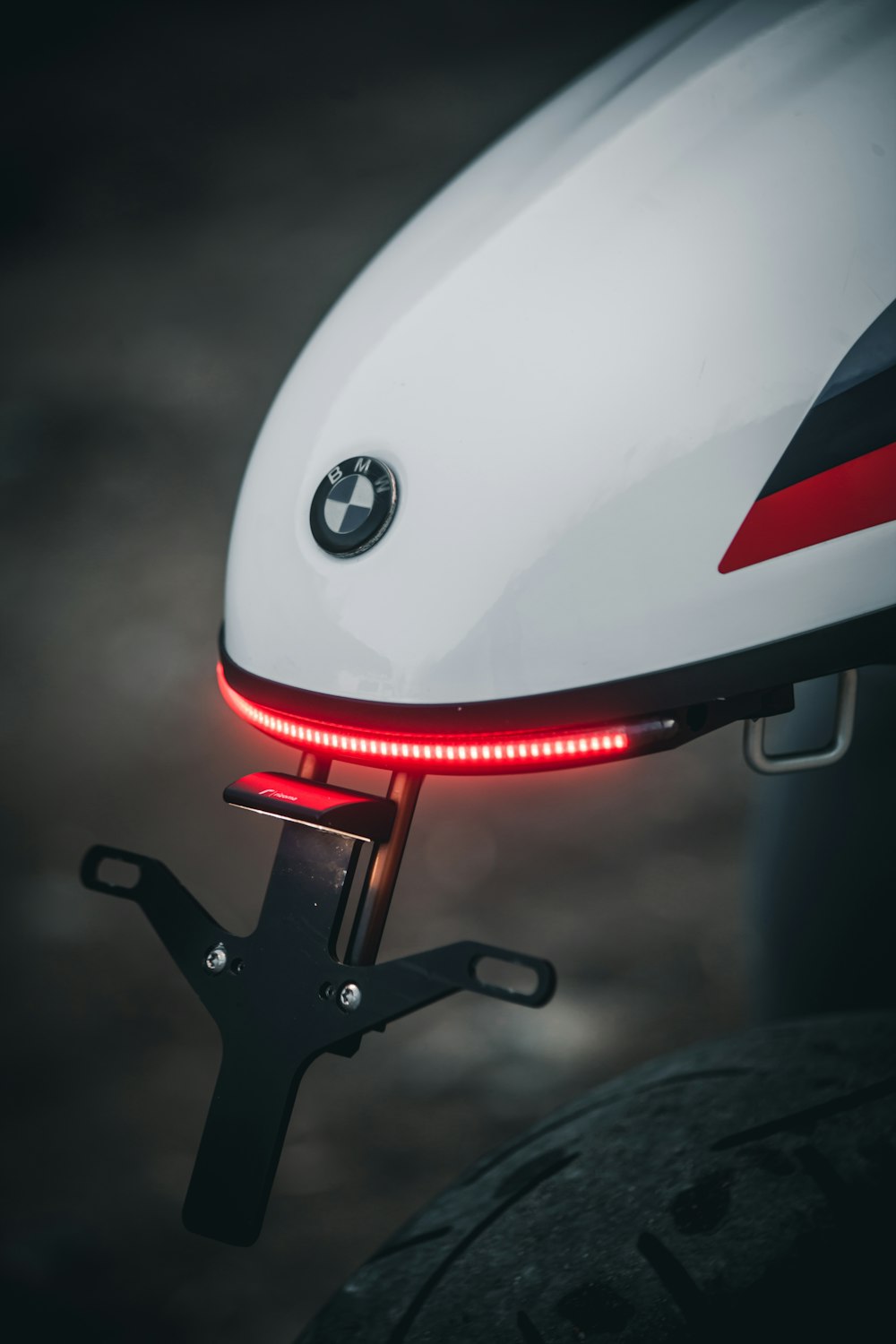 a close up of the tail light of a motorcycle