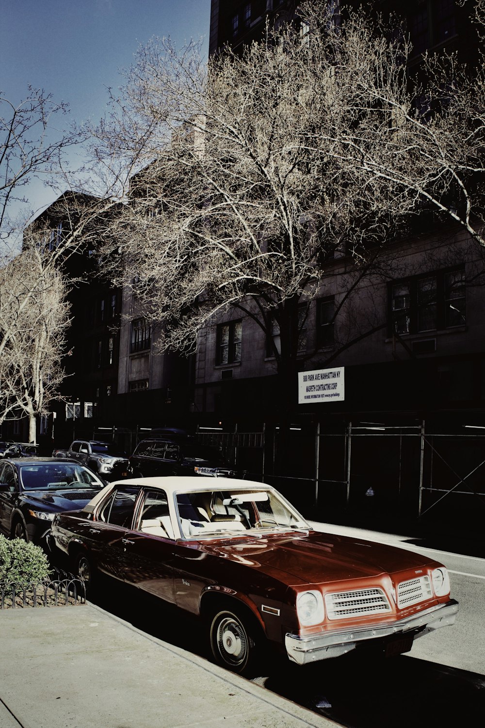 a car parked on the side of the road