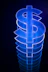 a lit up dollar sign sitting on top of a table