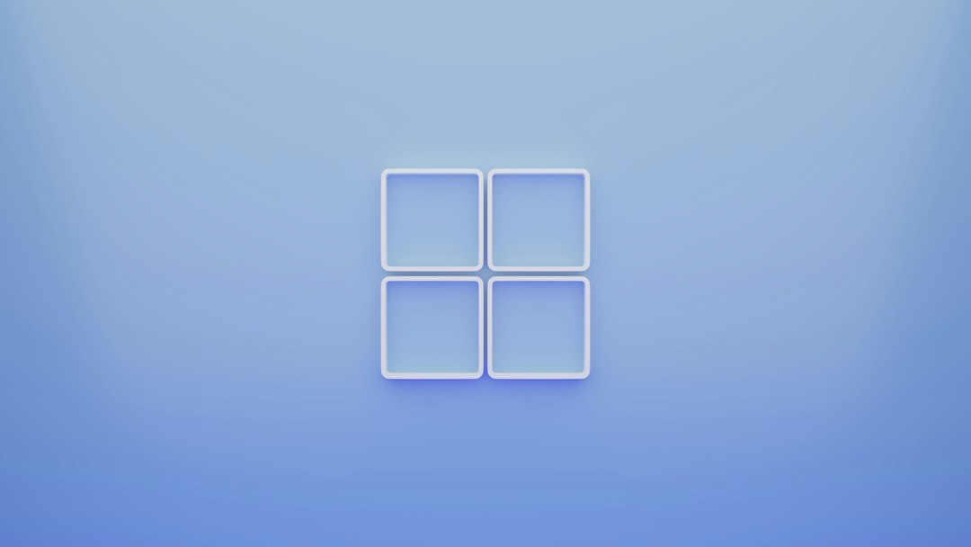 a blue background with a white square in the middle