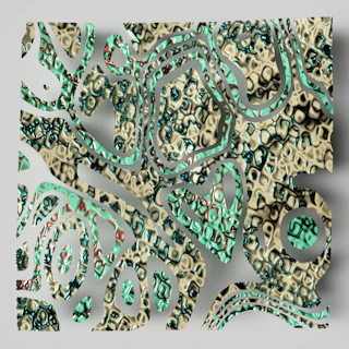 An abstract fashion-inspired metal print blending soft pastels and metallic sheens for a modern look.