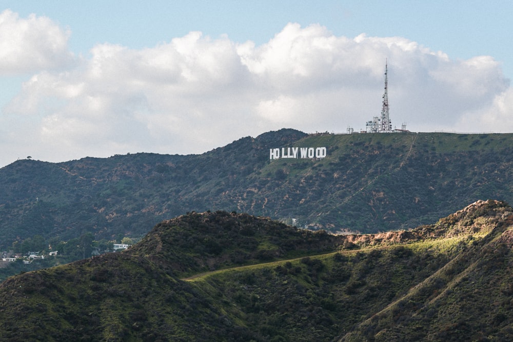 a hill with a radio tower on top of it