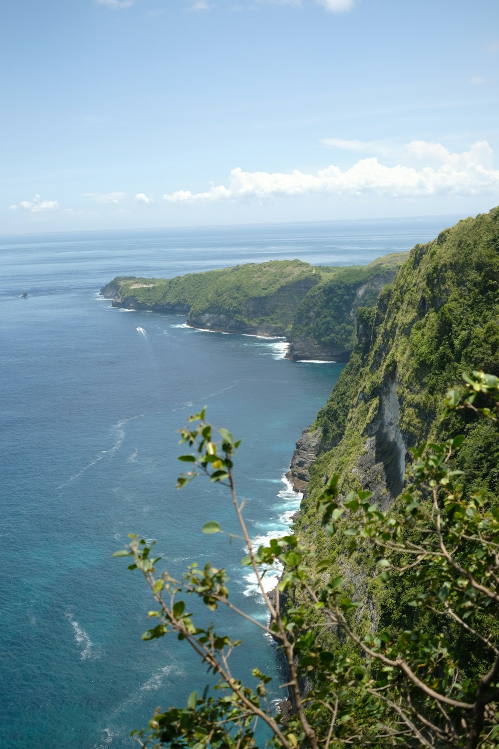 Una vista panoramica dell'oceano da una scogliera