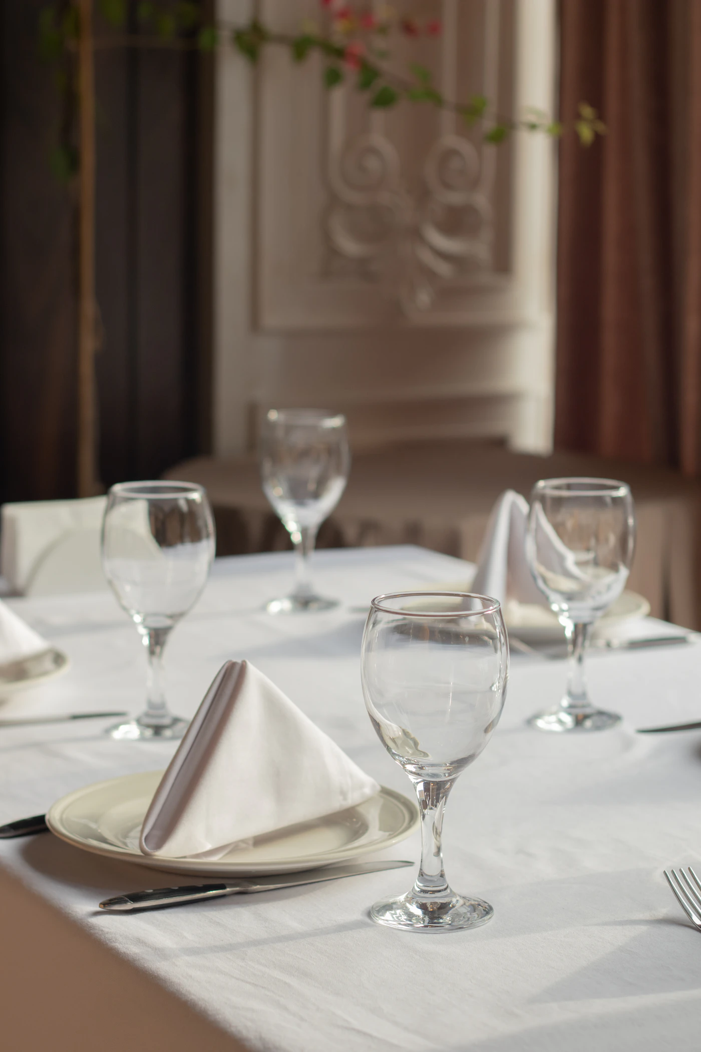 White napkin + place setting