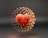 a red heart surrounded by tiny gold hearts