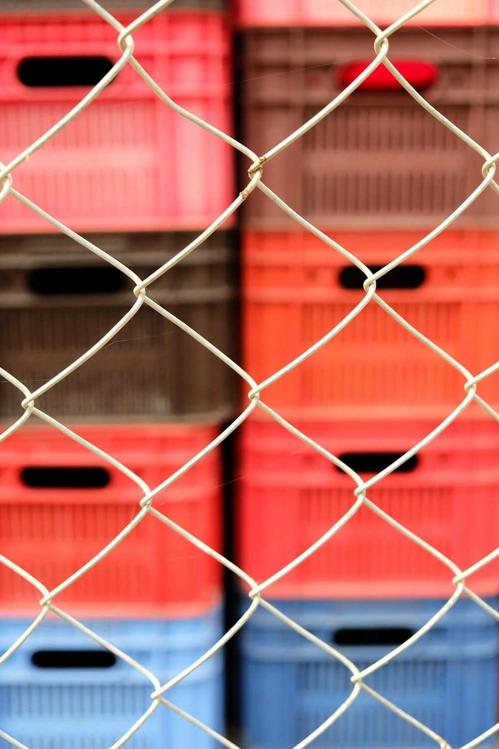 a close up of a chain link fence