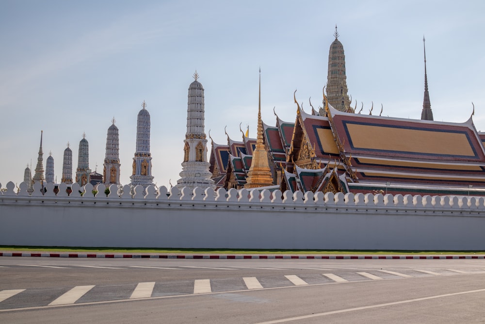 a large building with a lot of spires on top of it