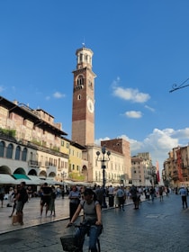 Travelers enjoying a relaxing moment at a picturesque plaza.
