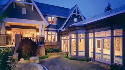 a large house with a lot of windows