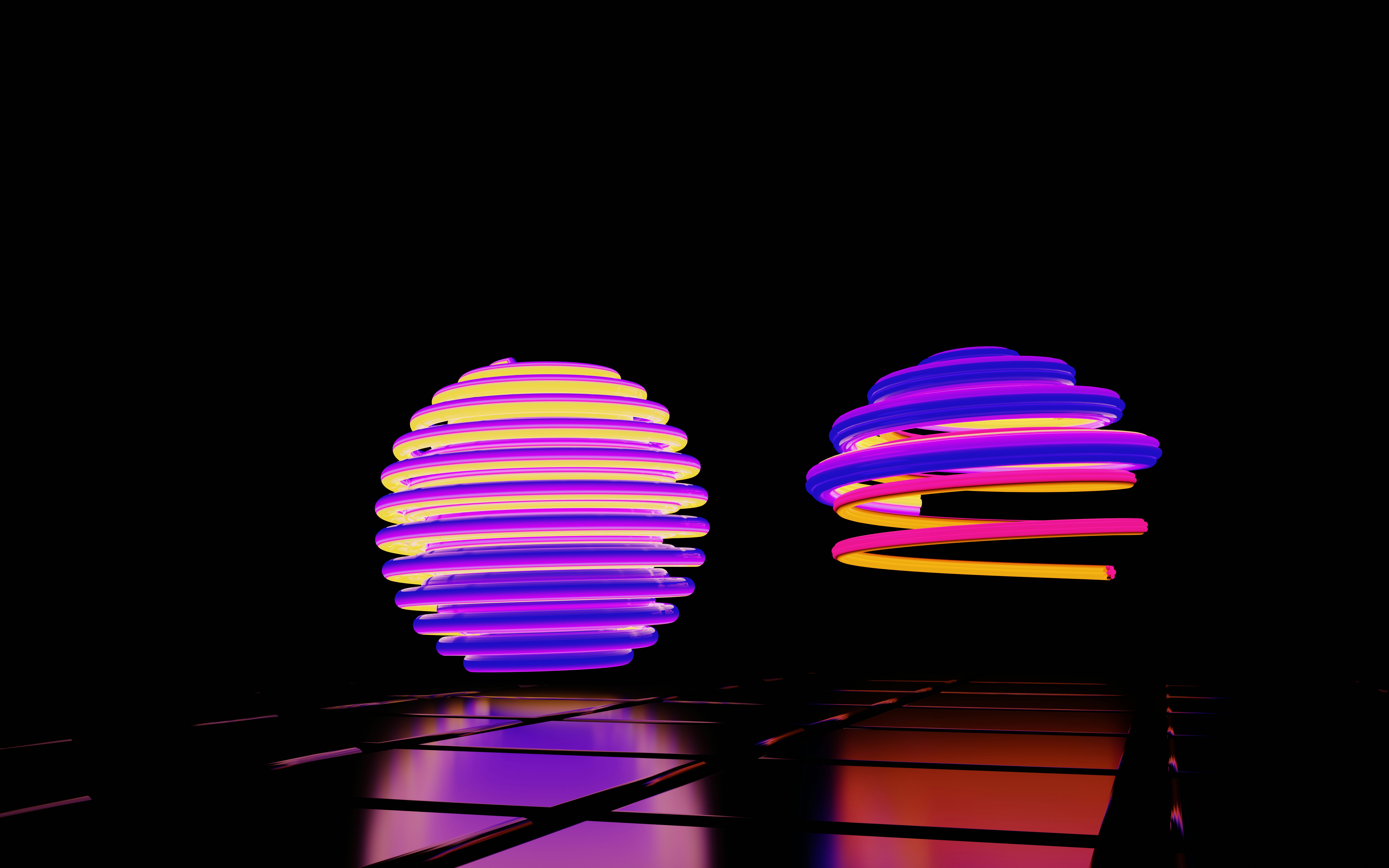 a couple of lights that are in the dark