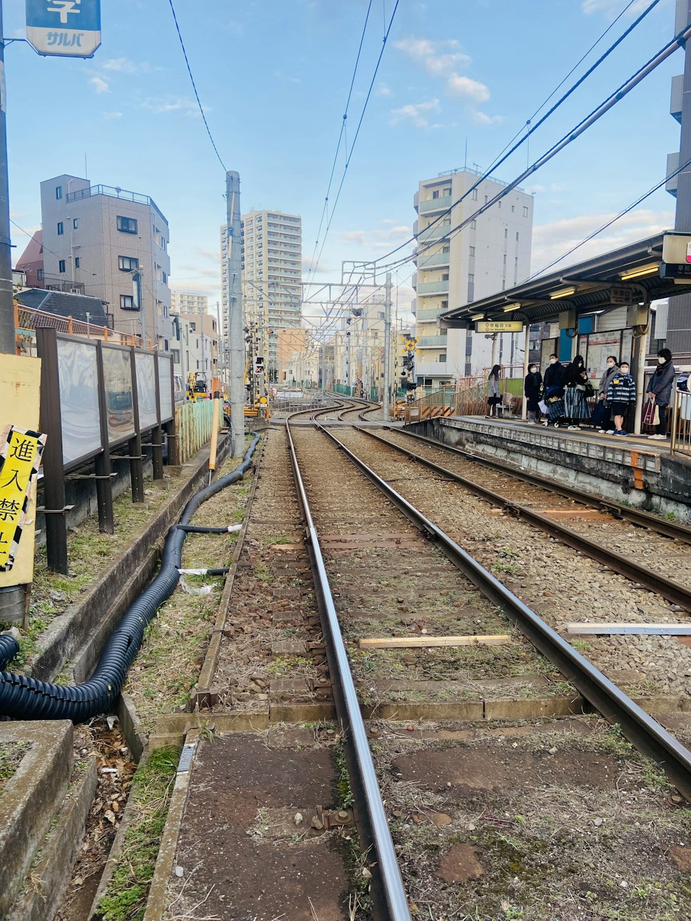 a couple of train tracks that are next to each other