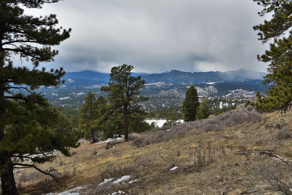 a view of a mountain range from a distance