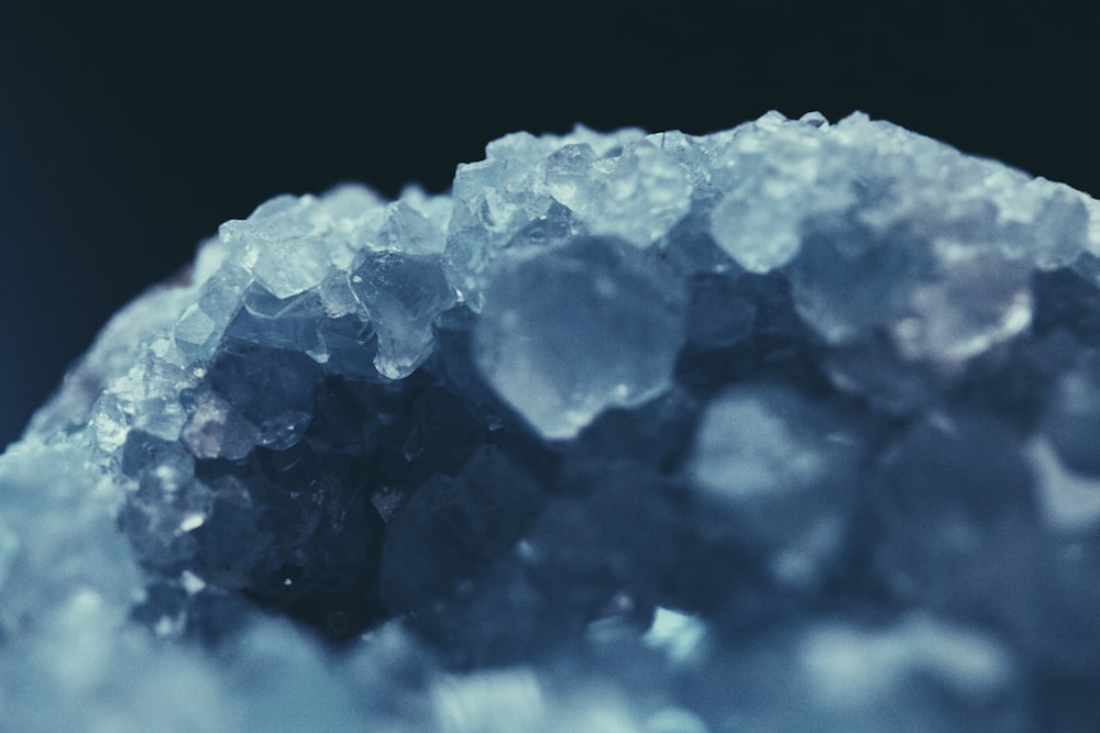 a cluster of ice crystals sitting on top of a table