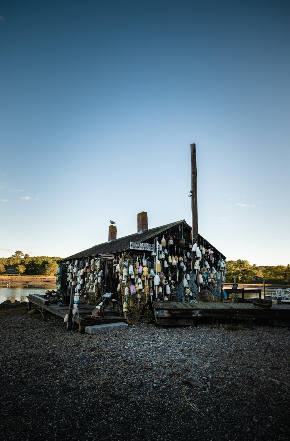 a building with a lot of clothes hanging on it