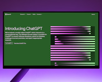 a computer screen with a purple and green background