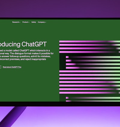a computer screen with a purple and green background