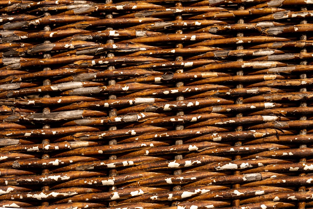 a close up of a woven material with white spots